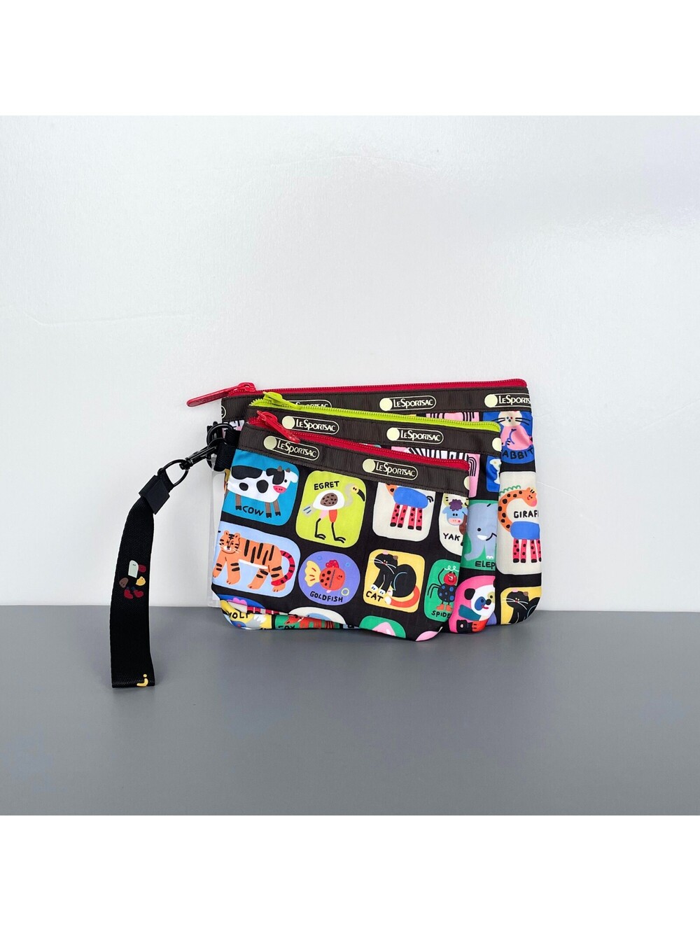 Lesportsac x Animals Wristlet Pouch Set of 3 NWT